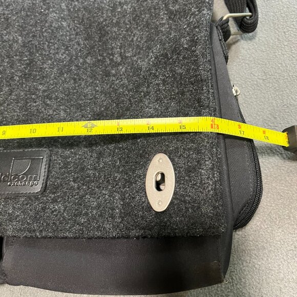 WorldCom Exchange Messenger Bag Laptop Bag Wool Satchel Bag Black 16’/ 12’ - Picture 12 of 15